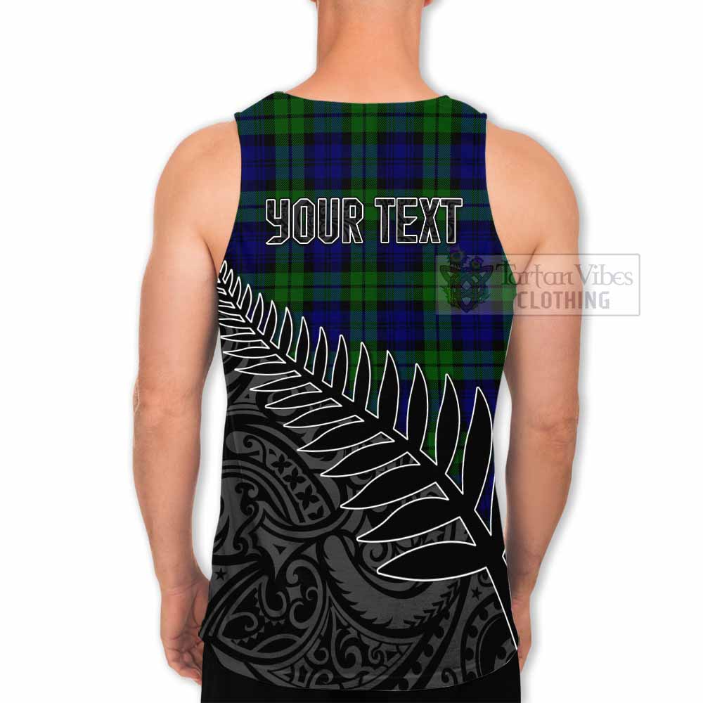 Tartan Vibes Clothing Bannatyne Crest Tartan Men's Tank Top with New Zealand Silver Fern Half Style