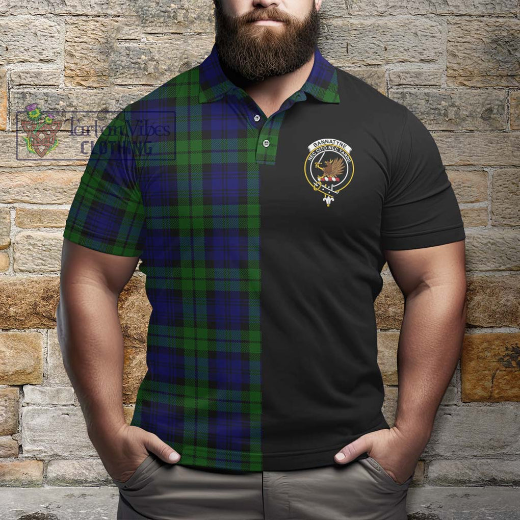 Bannatyne Tartan Polo Shirt with Family Crest and Half Of Me Style - Tartanvibesclothing Shop