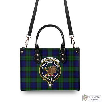 Bannatyne Tartan Luxury Leather Handbags with Family Crest - Tartan Vibes Clothing