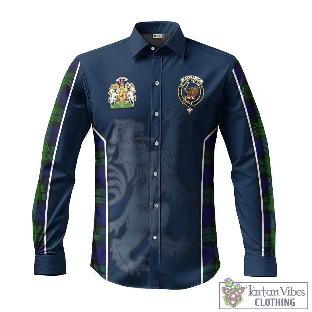 Tartan Vibes Clothing Bannatyne Tartan Long Sleeve Button Up Shirt with Family Crest and Lion Rampant Vibes Sport Style
