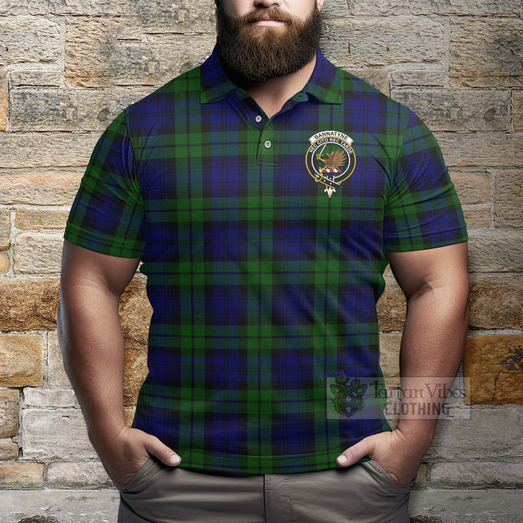 Tartan Vibes Clothing Bannatyne Tartan Polo Shirt with Family Crest Celtic Skull Style