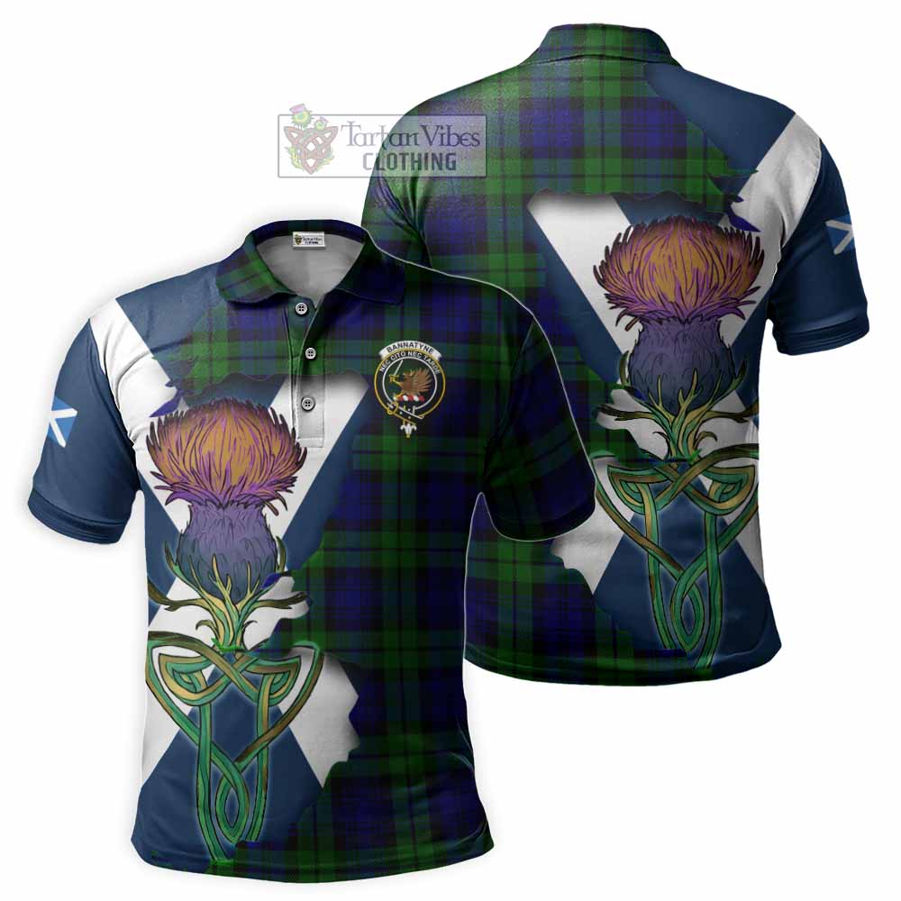 Tartan Vibes Clothing Bannatyne Tartan Family Crest Polo Shirt Scottish Thistle Celtic Inspired