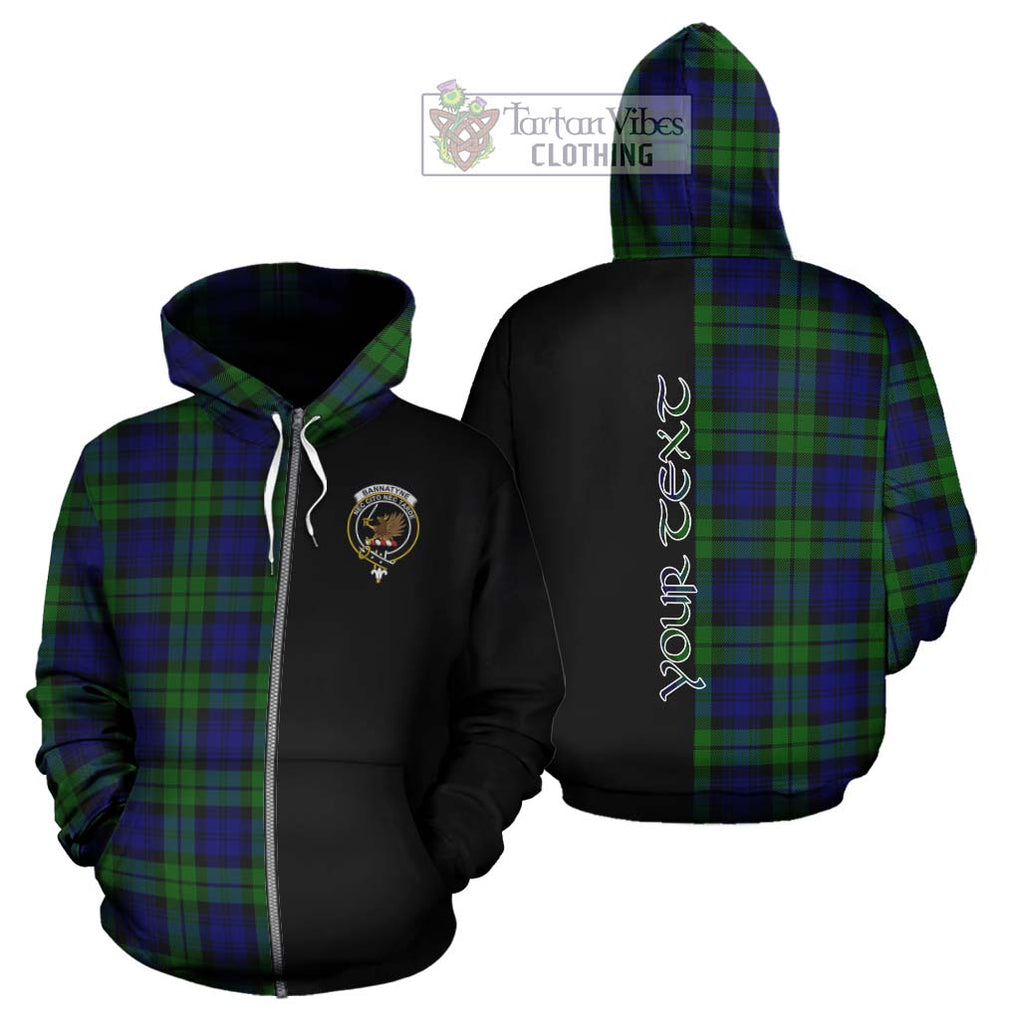 Bannatyne Tartan Hoodie with Family Crest and Half Of Me Style - Tartanvibesclothing Shop