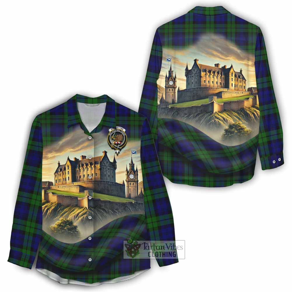 Tartan Vibes Clothing Bannatyne Tartan Family Crest Women's Casual Shirt with Scottish Ancient Castle Style