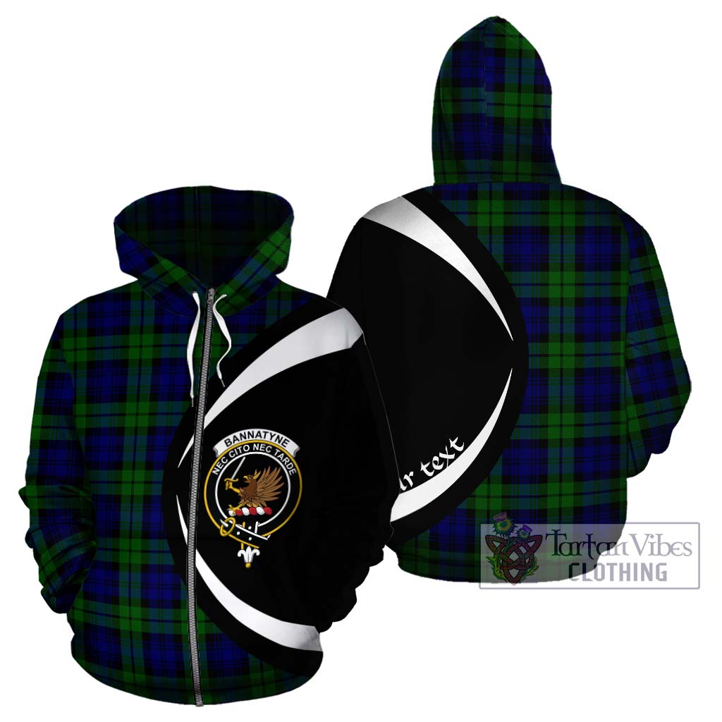 Tartan Vibes Clothing Bannatyne Tartan Hoodie with Family Crest Circle Style
