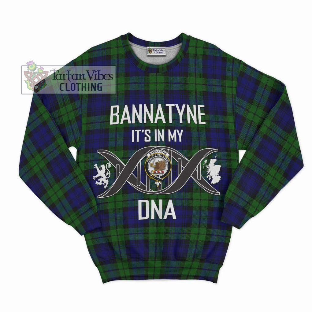 Bannatyne Tartan Sweatshirt with Family Crest DNA In Me Style - Tartanvibesclothing Shop