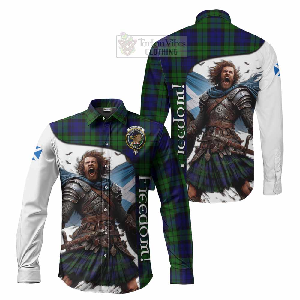 Bannatyne Crest Tartan Long Sleeve Button Shirt Inspired by the Freedom of Scottish Warrior - Tartan Vibes Clothing