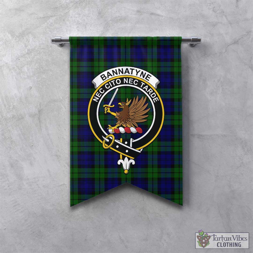 Tartan Vibes Clothing Bannatyne Tartan Gonfalon, Tartan Banner with Family Crest