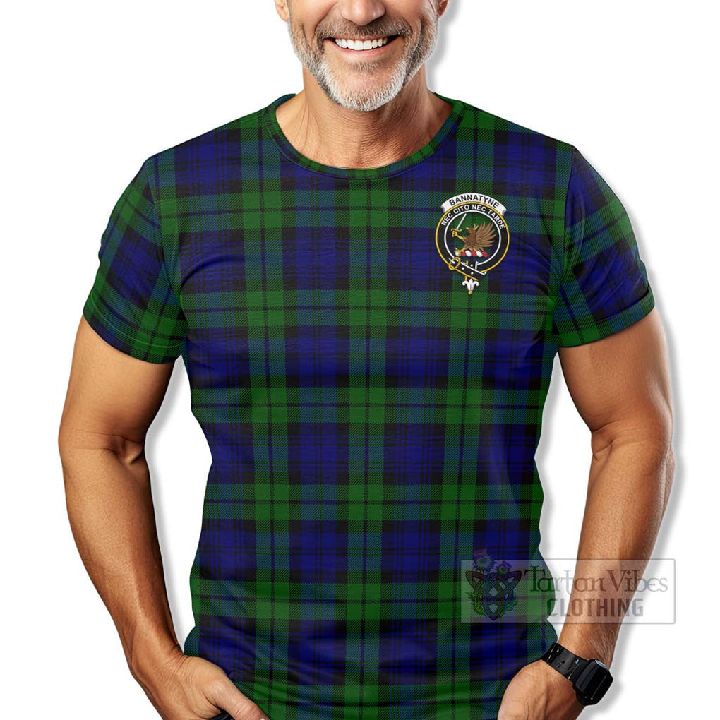 Tartan Vibes Clothing Bannatyne Tartan T-Shirt with Family Crest Celtic Skull Style