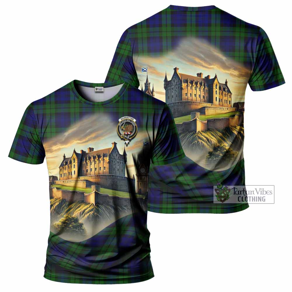 Tartan Vibes Clothing Bannatyne Tartan Family Crest T-Shirt with Scottish Ancient Castle Stype
