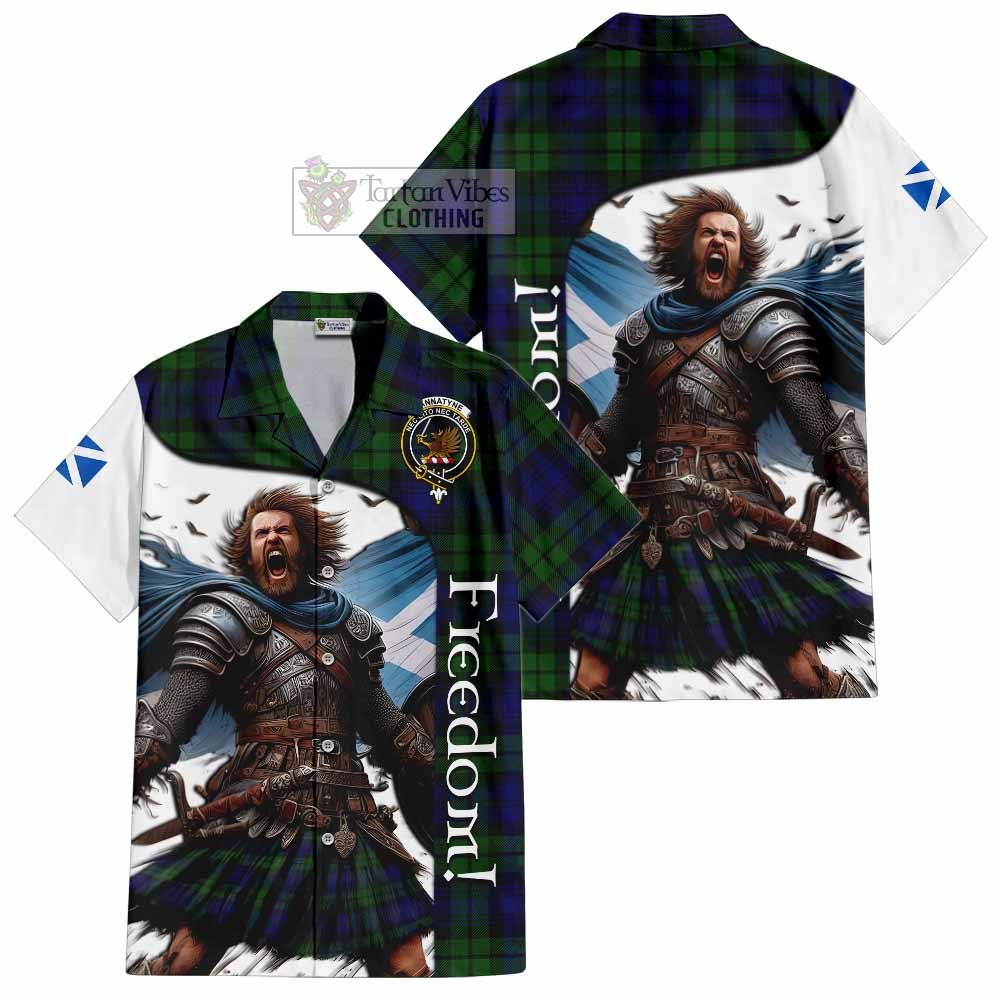 Tartan Vibes Clothing Bannatyne Crest Tartan Short Sleeve Button Shirt Inspired by the Freedom of Scottish Warrior