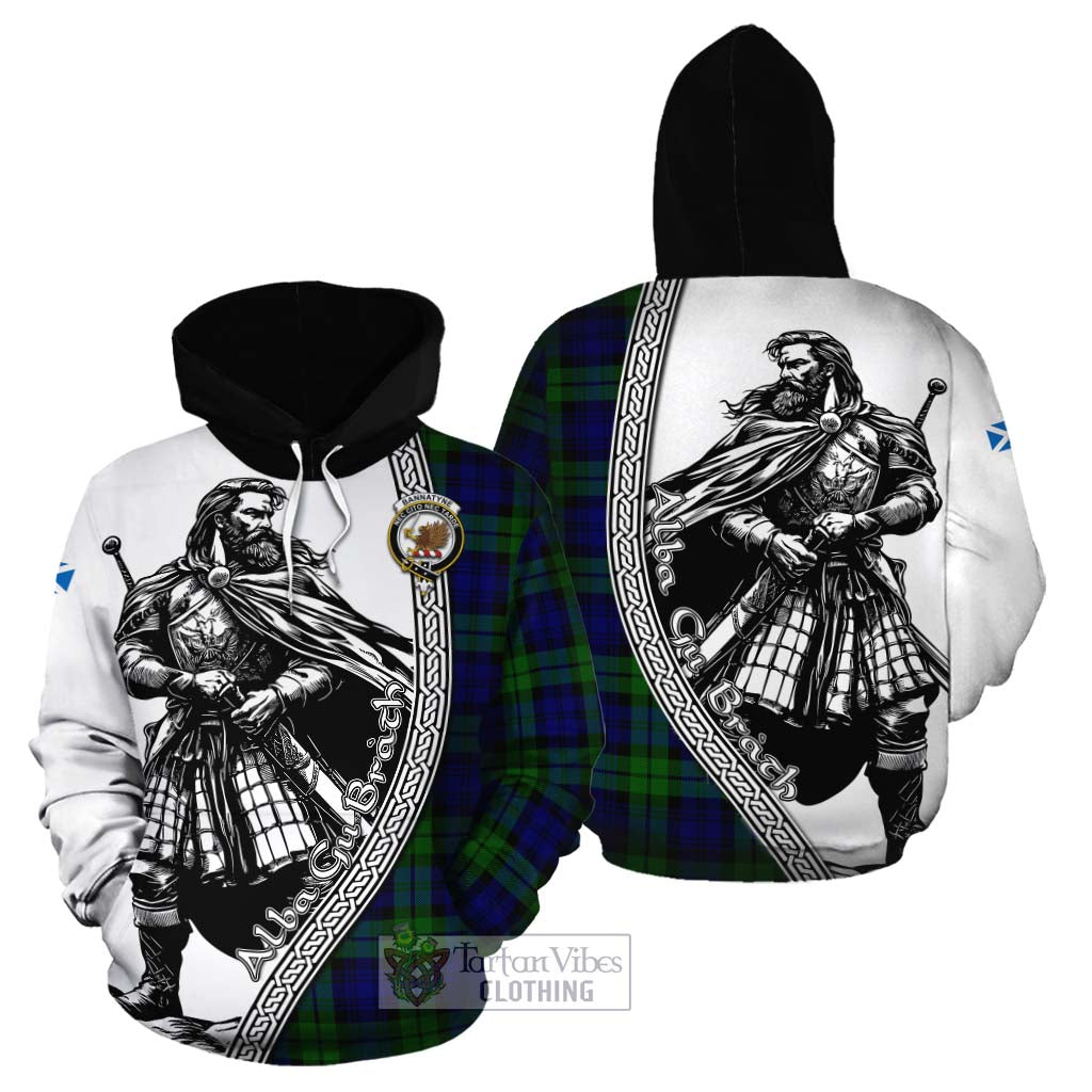 Tartan Vibes Clothing Bannatyne Tartan Clan Crest Cotton Hoodie with Highlander Warrior Celtic Style
