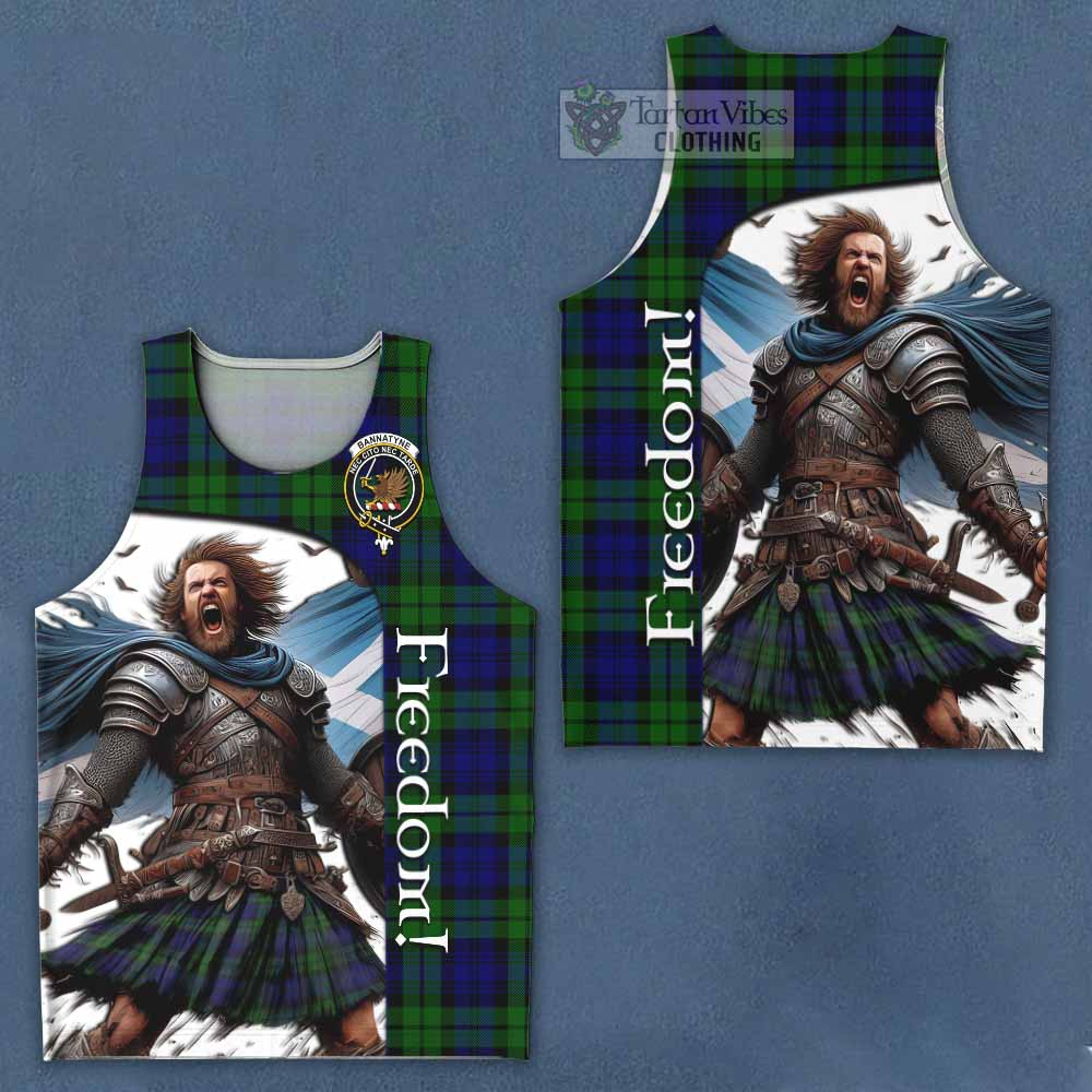 Tartan Vibes Clothing Bannatyne Crest Tartan Men's Tank Top Inspired by the Freedom of Scottish Warrior