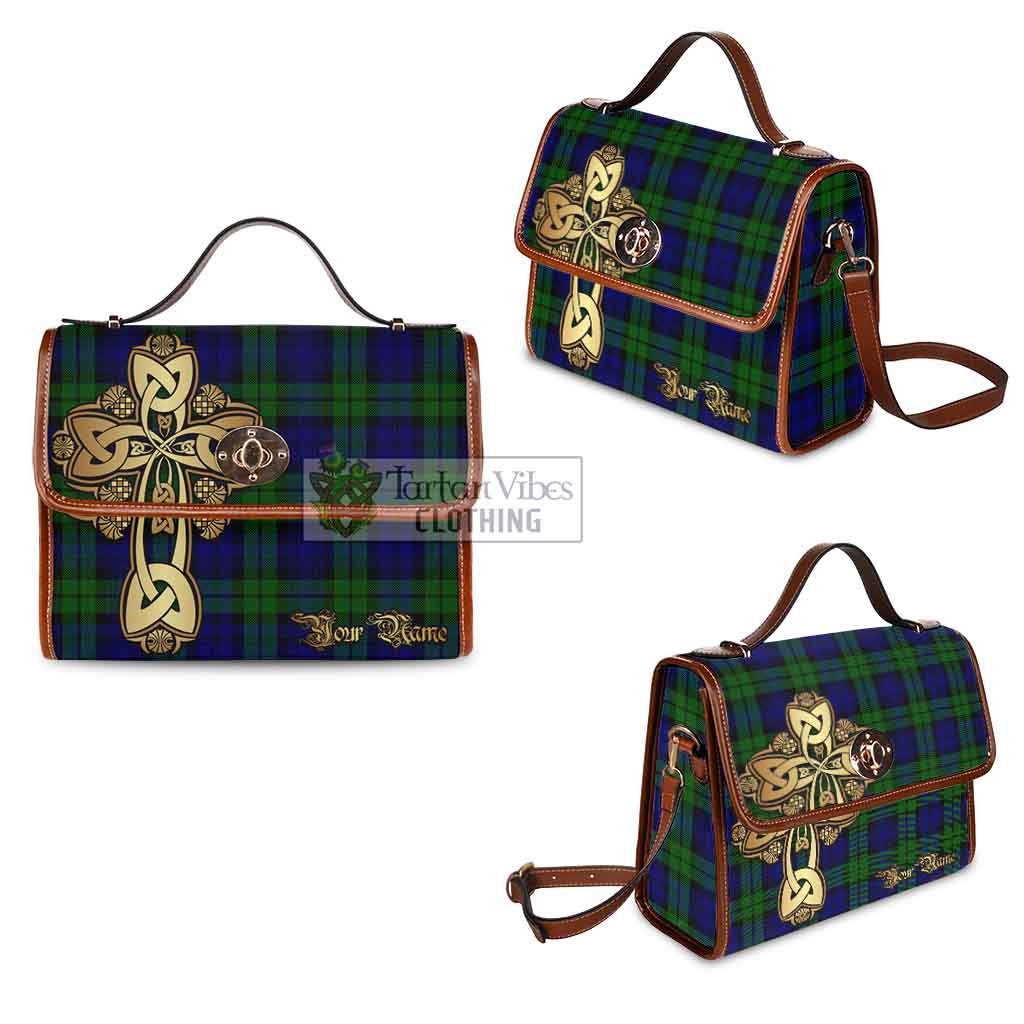 Tartan Vibes Clothing Bannatyne Tartan Waterproof Canvas Bag Golden Thistle Celtic Cross Style