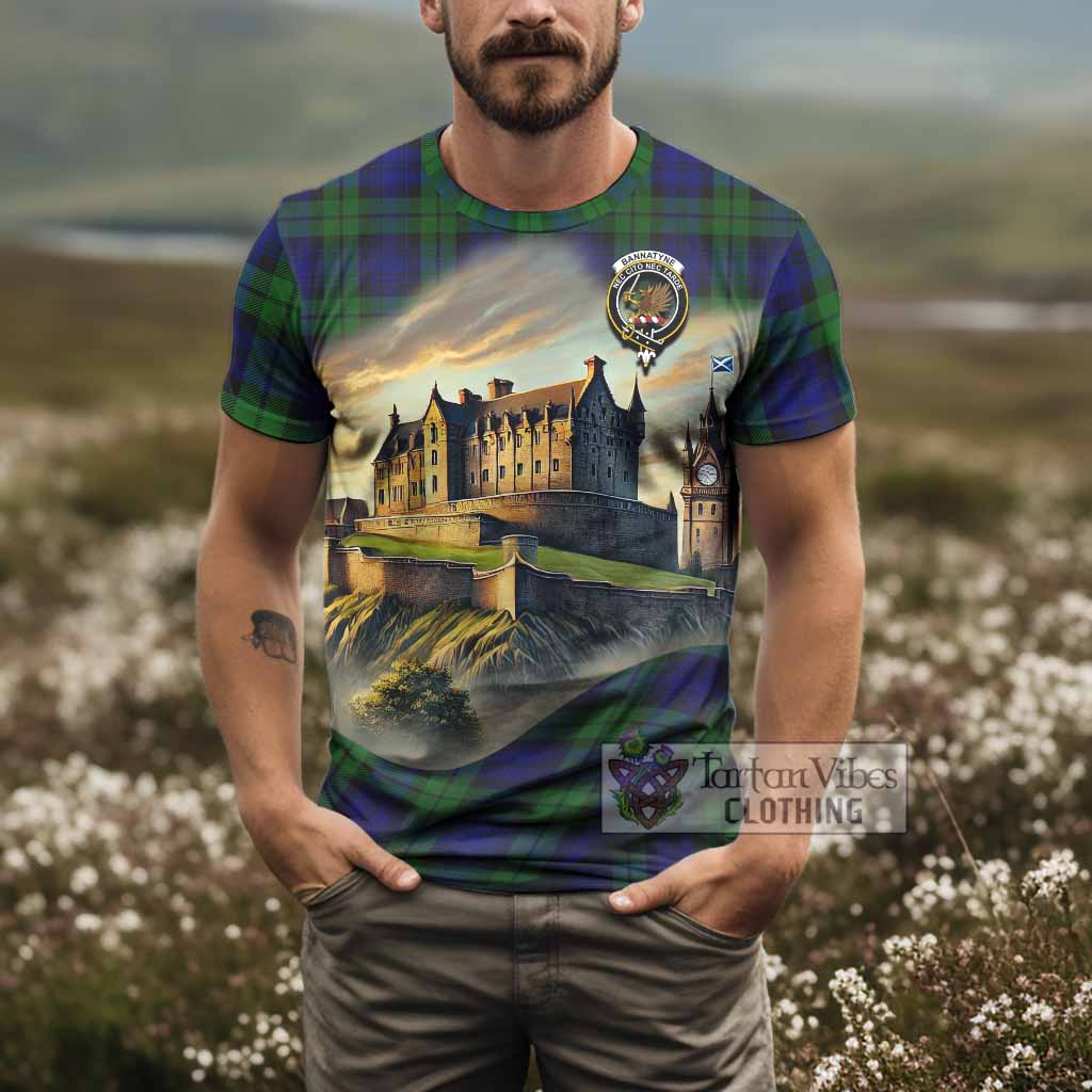 Tartan Vibes Clothing Bannatyne Tartan Family Crest T-Shirt with Scottish Ancient Castle Stype