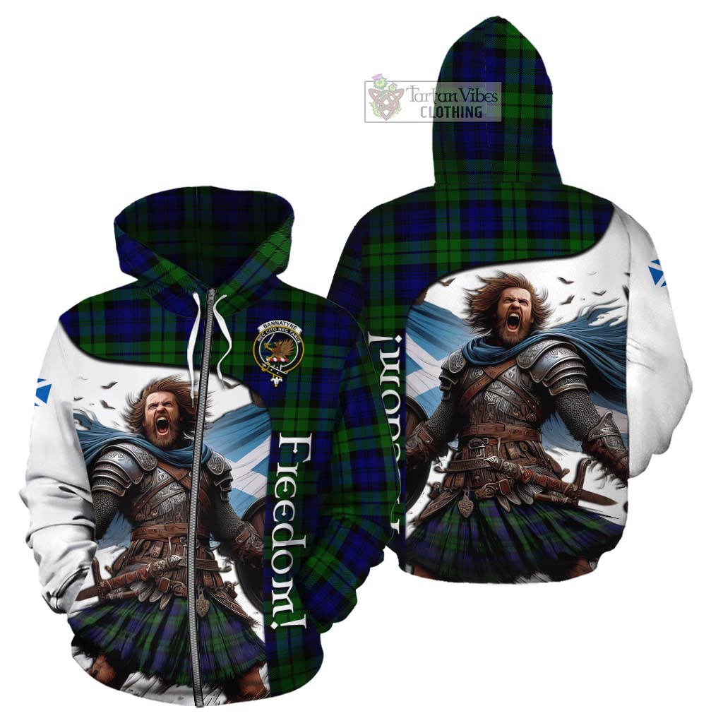 Tartan Vibes Clothing Bannatyne Crest Tartan Cotton Hoodie Inspired by the Freedom of Scottish Warrior