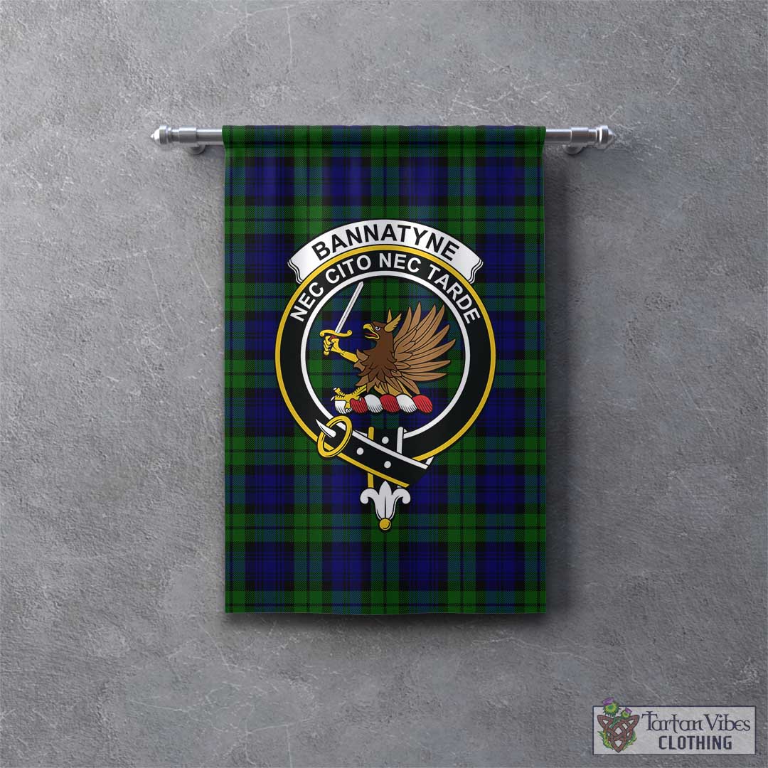 Tartan Vibes Clothing Bannatyne Tartan Gonfalon, Tartan Banner with Family Crest