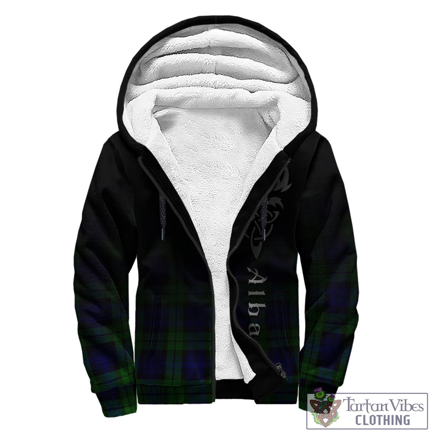 Tartan Vibes Clothing Bannatyne Tartan Sherpa Hoodie Featuring Alba Gu Brath Family Crest Celtic Inspired