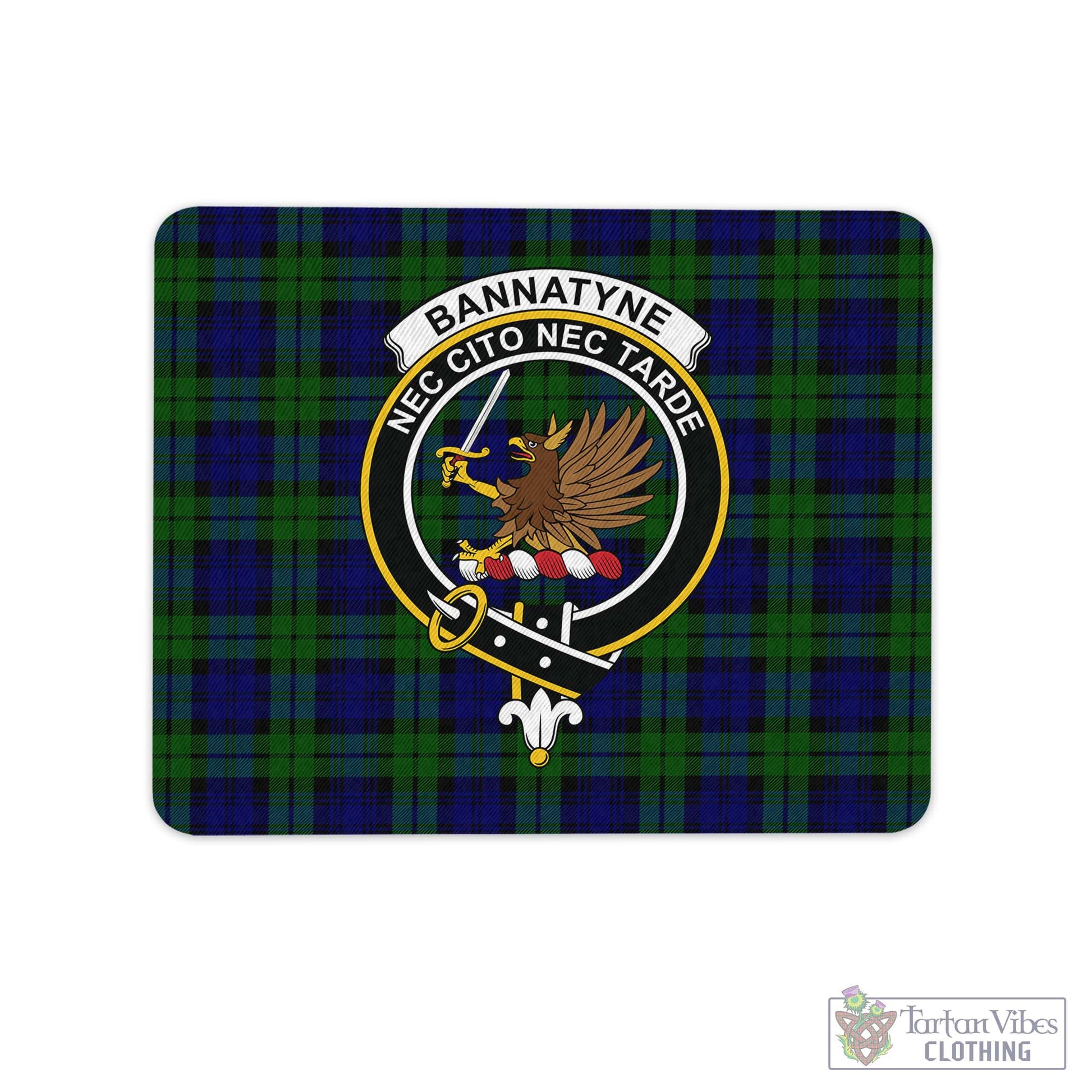Tartan Vibes Clothing Bannatyne Tartan Mouse Pad with Family Crest
