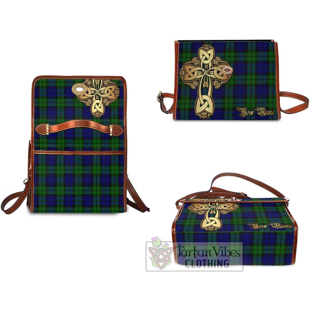 Tartan Vibes Clothing Bannatyne Tartan Waterproof Canvas Bag Golden Thistle Celtic Cross Style