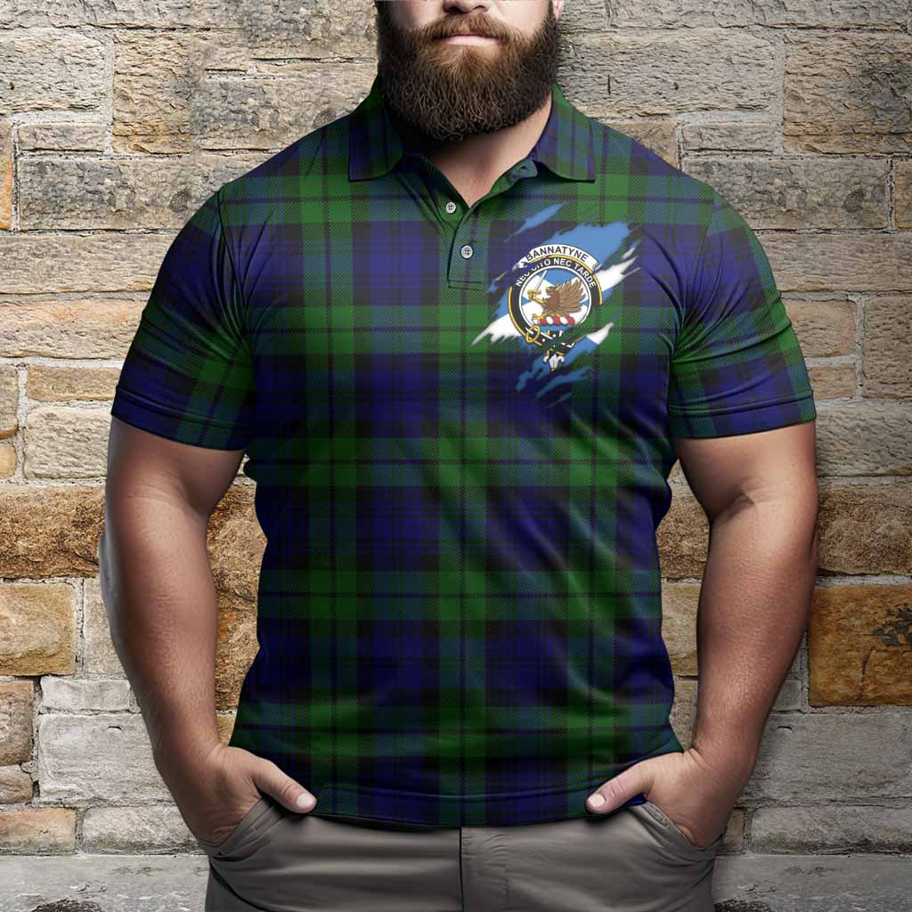Bannatyne Clan Crest In Me Tartan Polo Shirt Scotland Flag Style