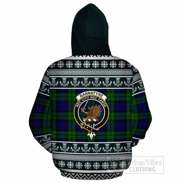 Bannatyne Clan Tartan Christmas Cotton Hoodie with Family Crest - Tartan Vibes Clothing
