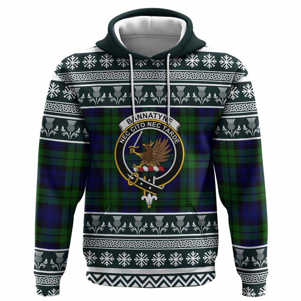 Bannatyne Clan Tartan Christmas Hoodie with Family Crest - Tartan Vibes Clothing