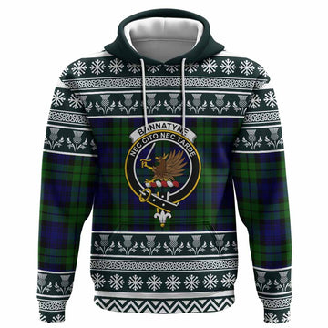 Bannatyne Clan Tartan Christmas Hoodie with Family Crest - Tartan Vibes Clothing