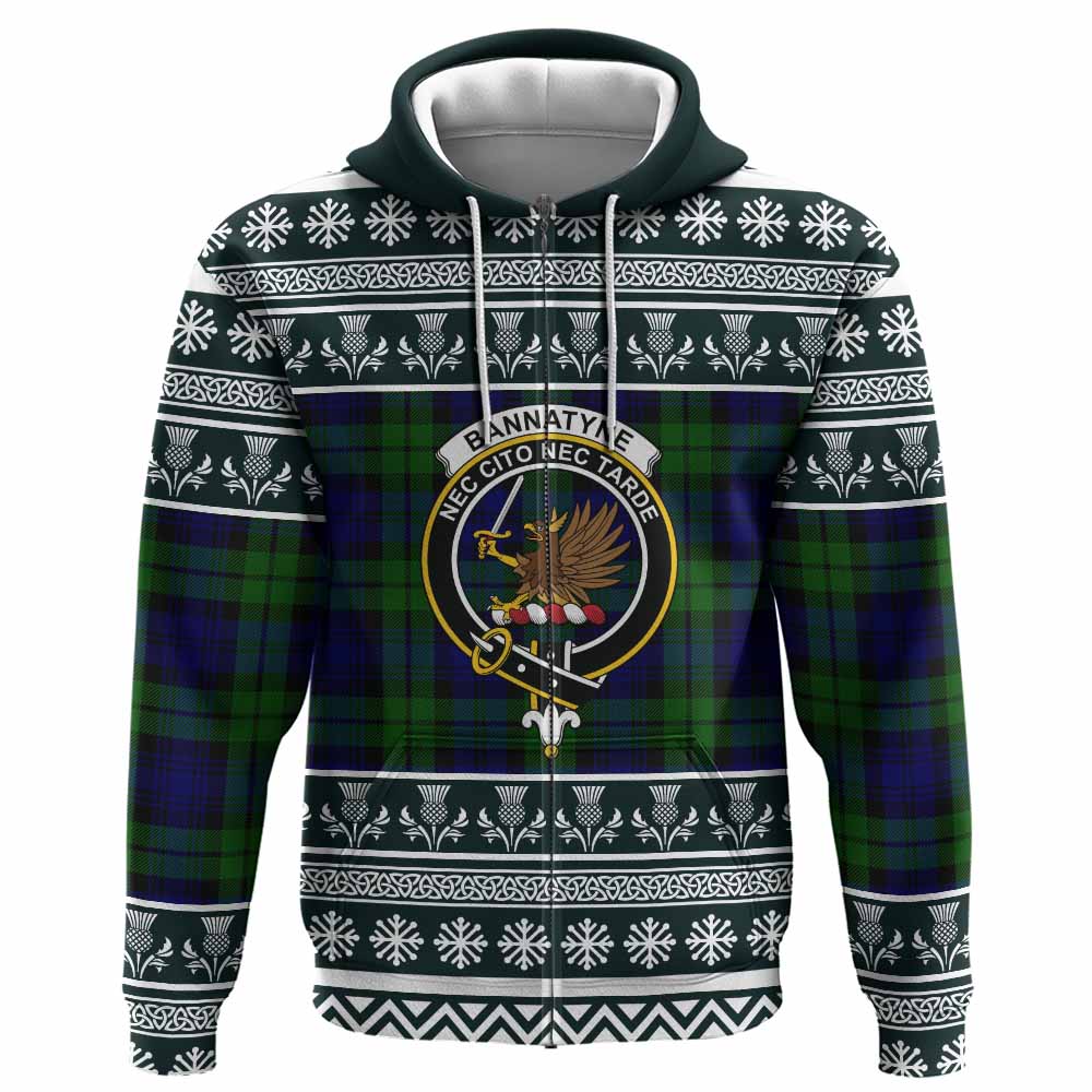 Bannatyne Clan Tartan Christmas Hoodie with Family Crest - Tartan Vibes Clothing