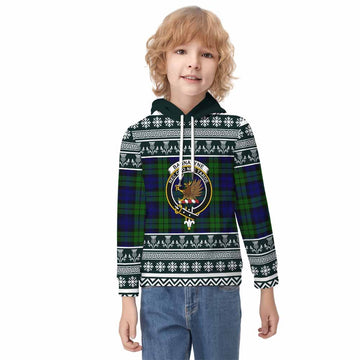 Bannatyne Clan Tartan Christmas Kid Hoodie with Family Crest - Tartan Vibes Clothing