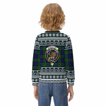 Bannatyne Clan Tartan Christmas Kid Ugly Sweatshirt with Family Crest - Tartan Vibes Clothing