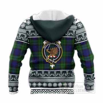Bannatyne Clan Tartan Christmas Knitted Hoodie with Family Crest - Tartan Vibes Clothing