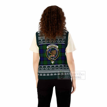 Bannatyne Clan Tartan Christmas Knitted V-Neck Vest with Family Crest - Tartan Vibes Clothing