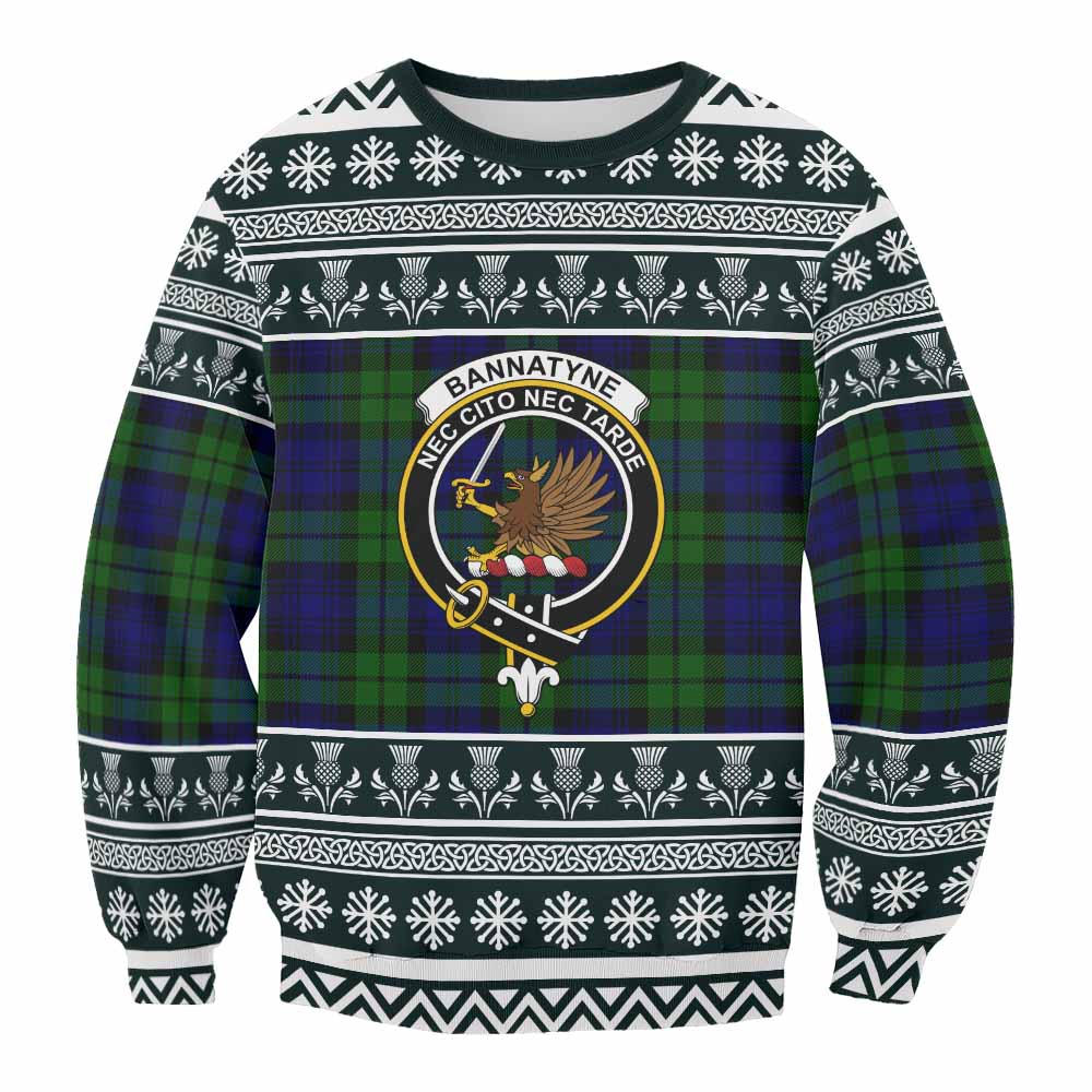 Bannatyne Clan Tartan Christmas Sweatshirt with Family Crest - Tartan Vibes Clothing