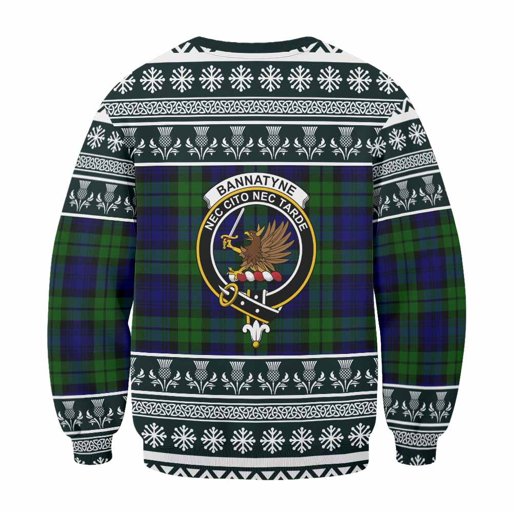 Bannatyne Clan Tartan Christmas Sweatshirt with Family Crest - Tartan Vibes Clothing