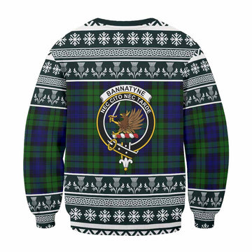 Bannatyne Clan Tartan Christmas Sweatshirt with Family Crest - Tartan Vibes Clothing