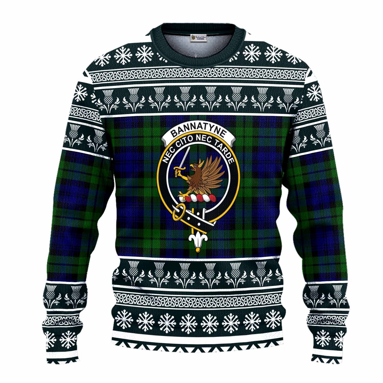 Bannatyne Clan Tartan Christmas Ugly Sweater with Family Crest - Tartan Vibes Clothing