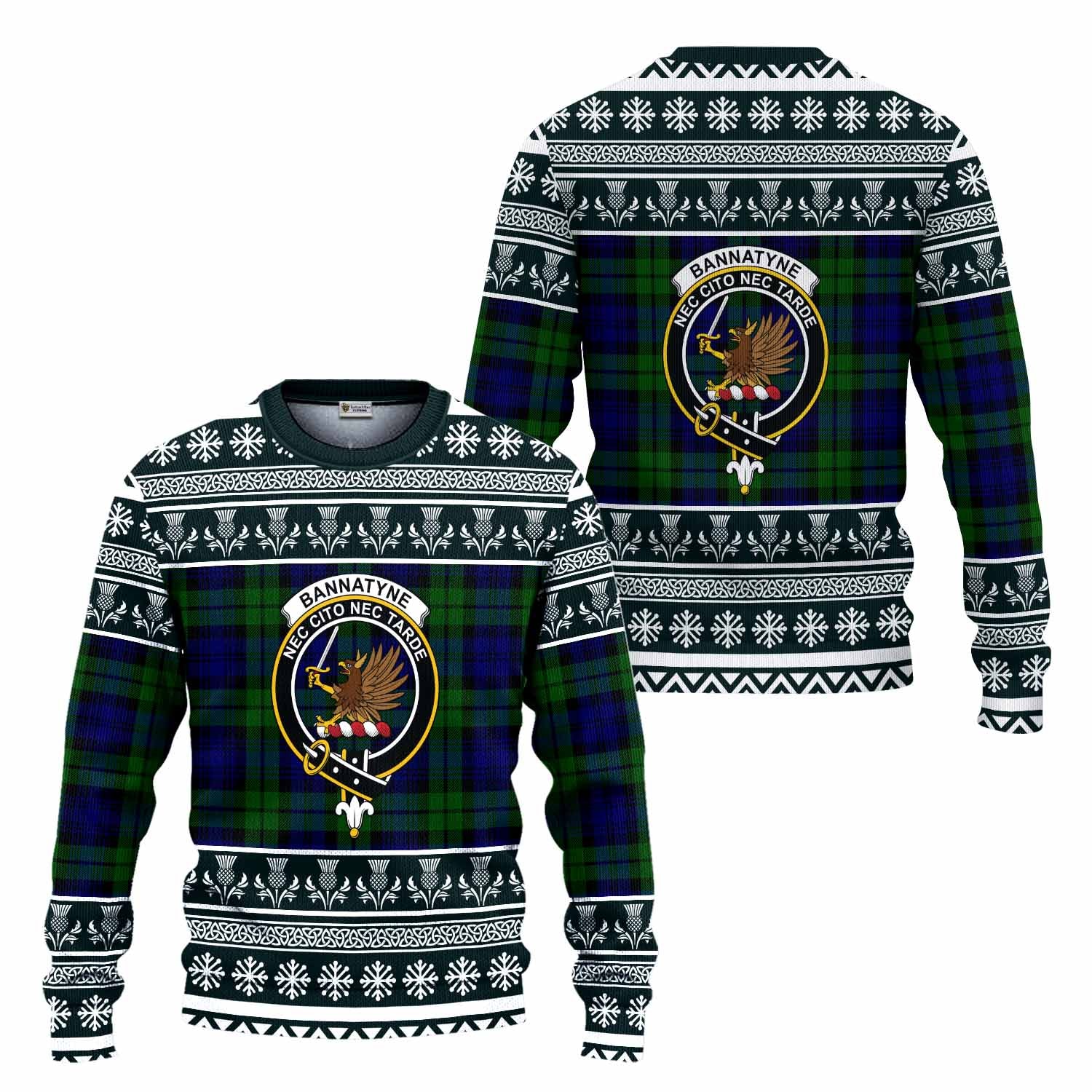 Bannatyne Clan Tartan Christmas Ugly Sweater with Family Crest - Tartan Vibes Clothing