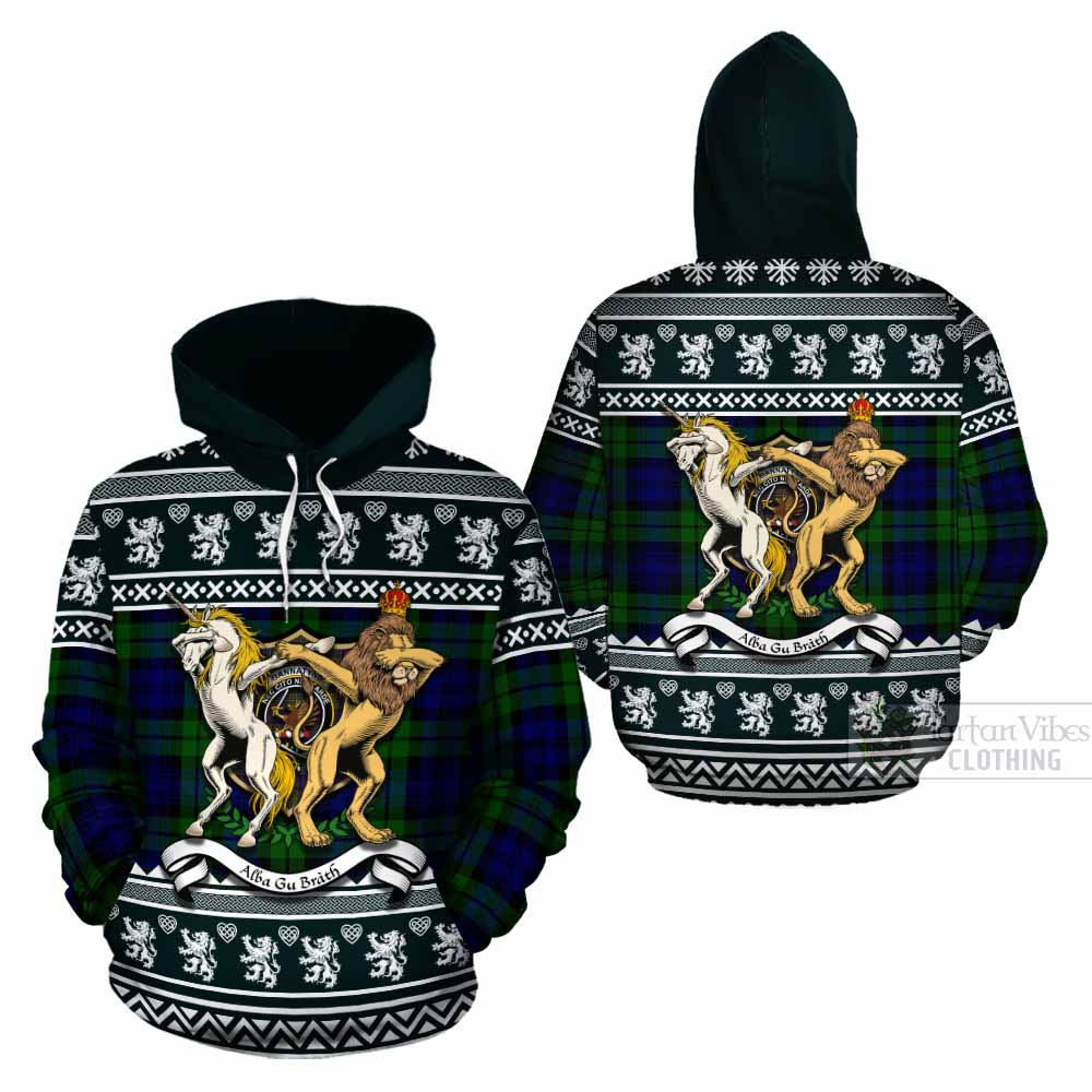 Bannatyne Clan Tartan Crest Christmas Cotton Hoodie Coat of Arms Funny Style - Tartan Vibes Clothing