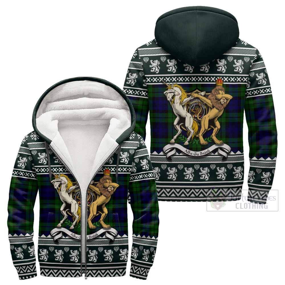 Bannatyne Clan Tartan Crest Christmas Fleece Hoodie Coat of Arms Funny Style - Tartan Vibes Clothing
