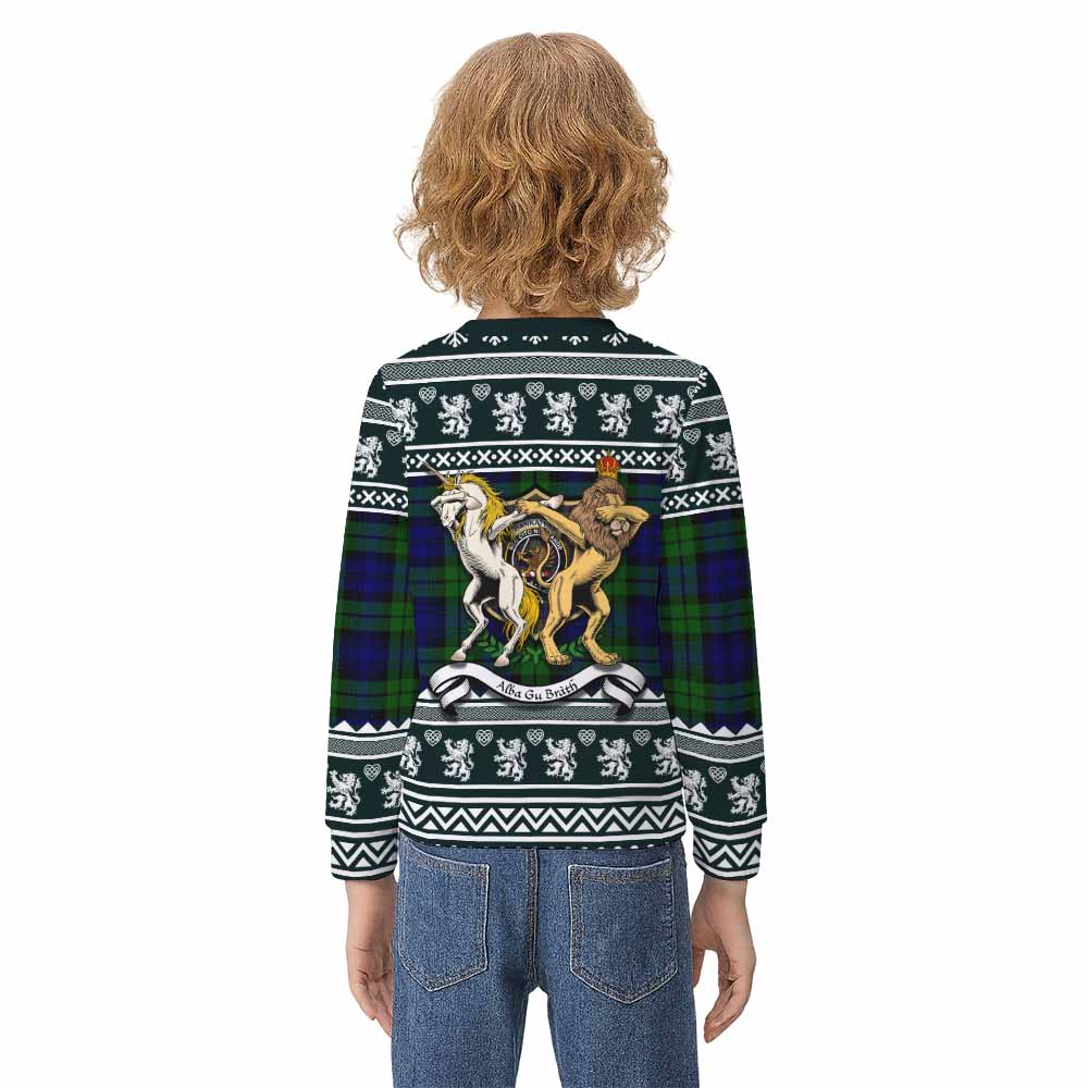 Bannatyne Clan Tartan Crest Christmas Kid Ugly Sweatshirt Coat of Arms Funny Style - Tartan Vibes Clothing