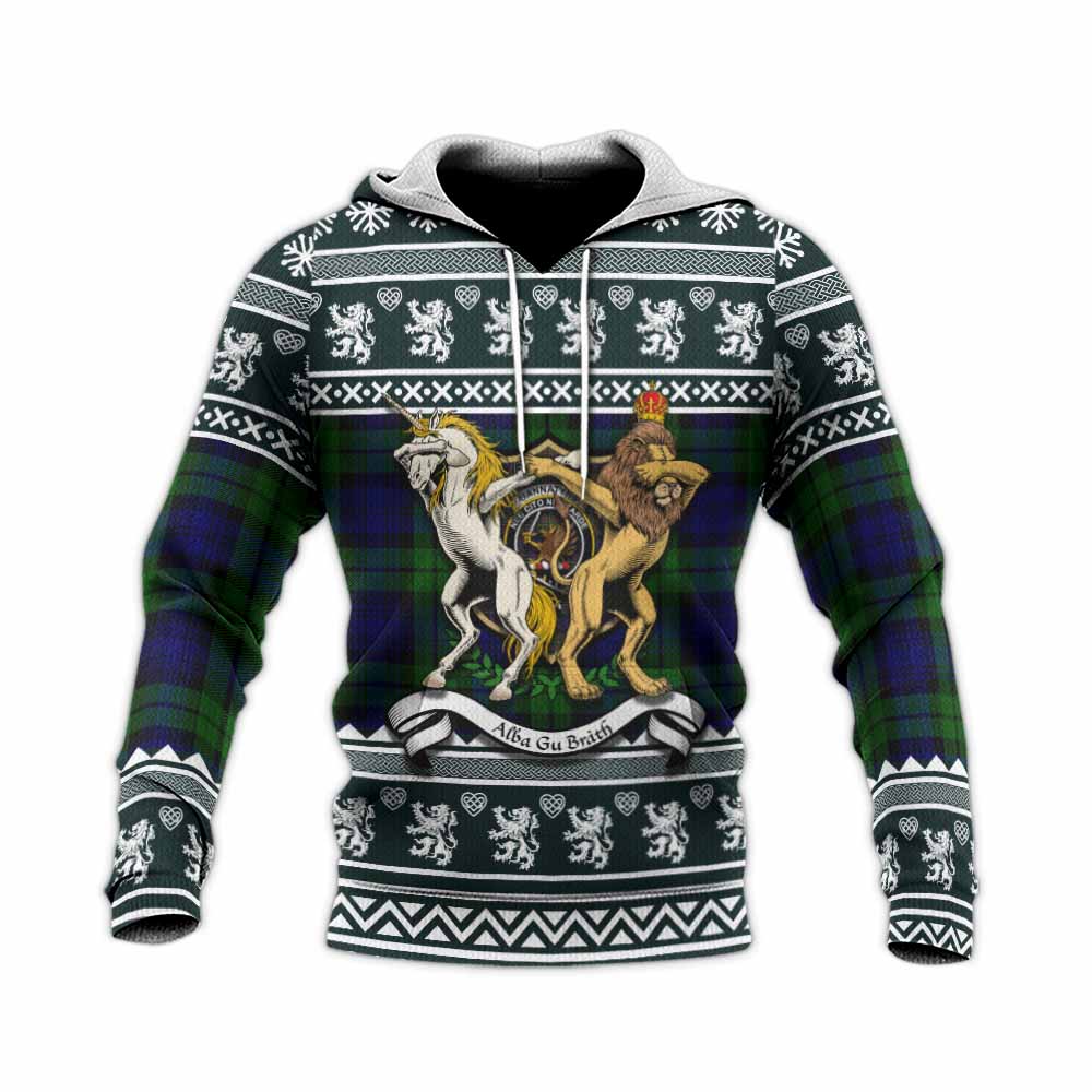 Bannatyne Clan Tartan Crest Christmas Knitted Hoodie Coat of Arms Funny Style - Tartan Vibes Clothing