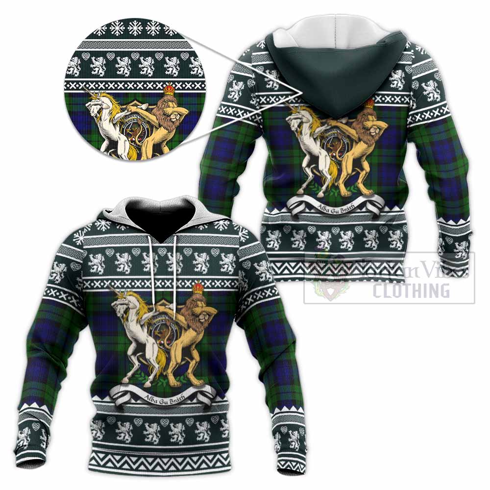 Bannatyne Clan Tartan Crest Christmas Knitted Hoodie Coat of Arms Funny Style - Tartan Vibes Clothing