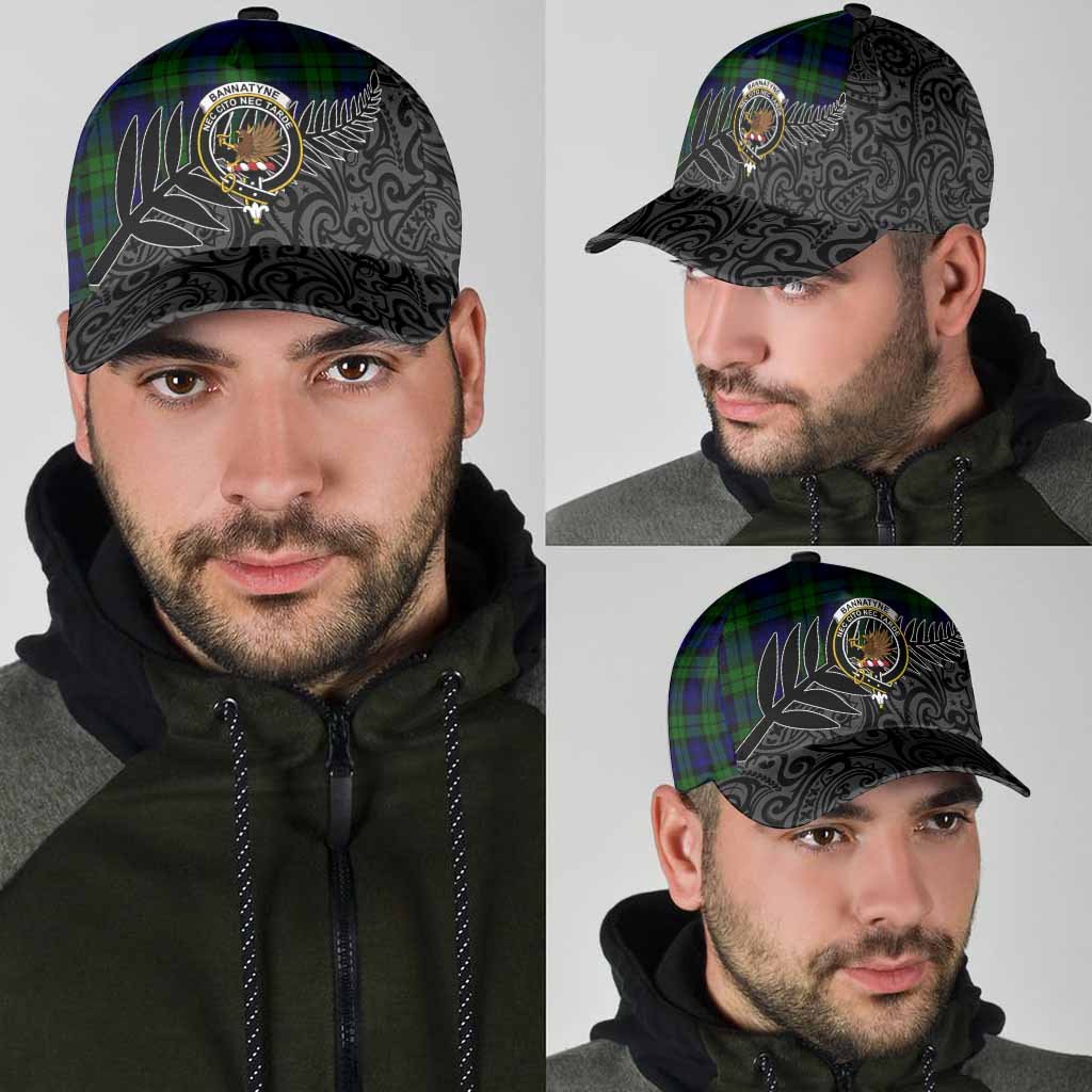 Bannatyne Crest Tartan Classic Cap with New Zealand Silver Fern Half Style
