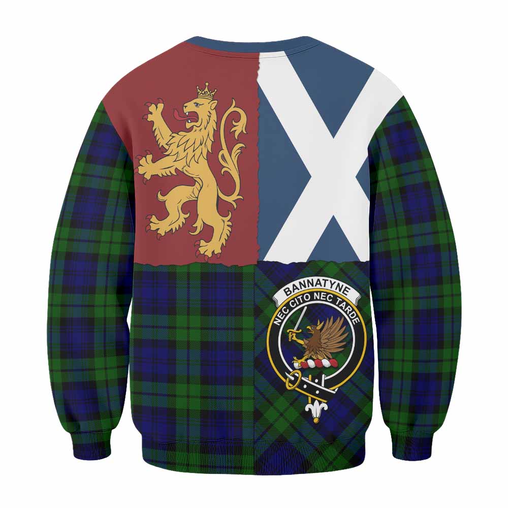 Bannatyne Crest Tartan Sweatshirt with Lion Rampant Saltire Style