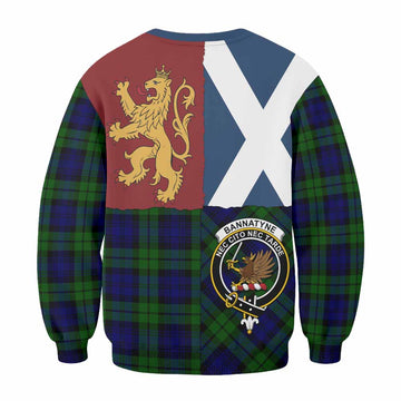 Bannatyne Crest Tartan Sweatshirt with Lion Rampant Saltire Style