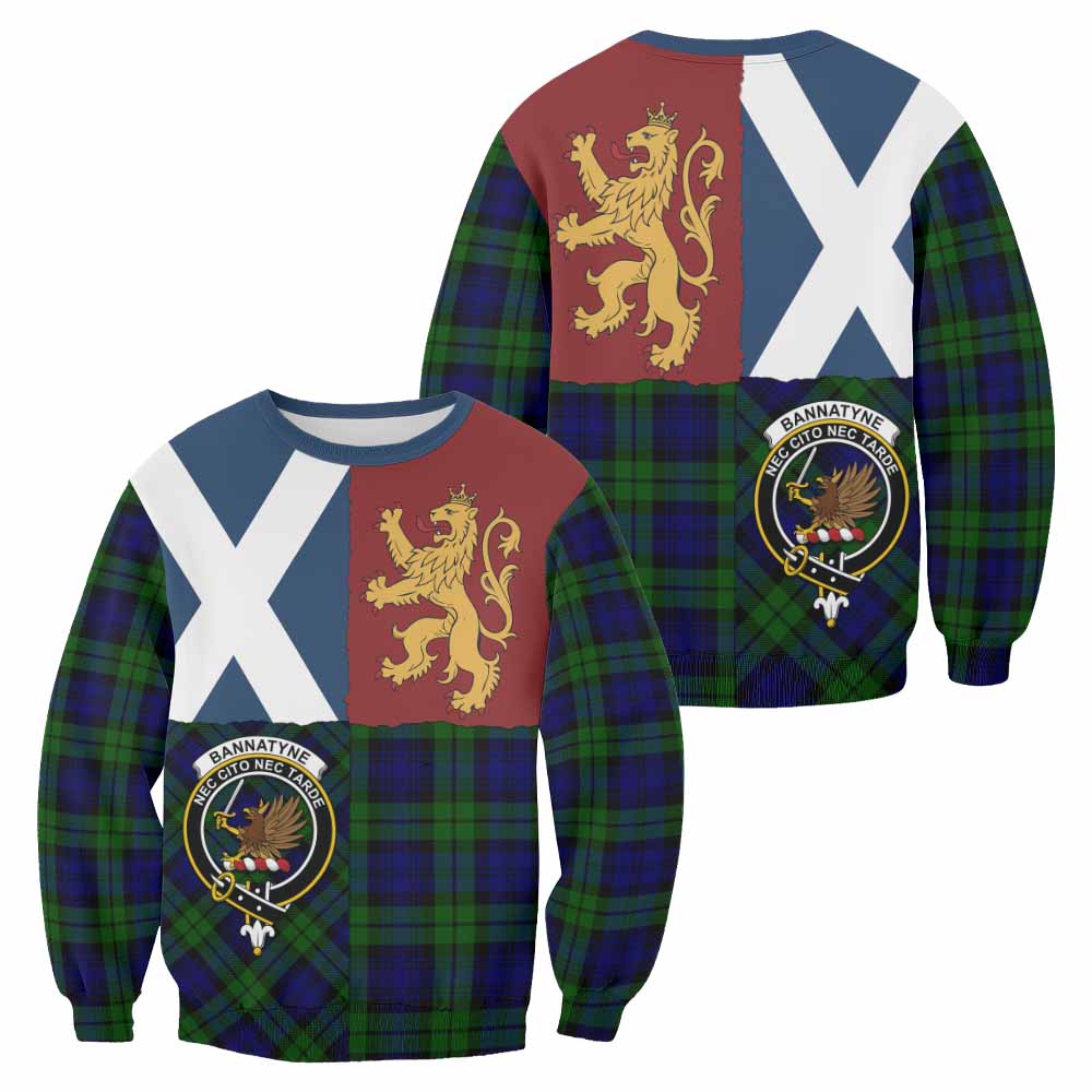 Bannatyne Crest Tartan Sweatshirt with Lion Rampant Saltire Style