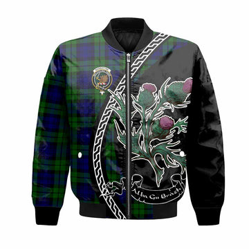 Bannatyne Family Crest Tartan Bomber Jacket Alba Thistle Inspired - Tartan Vibes Clothing