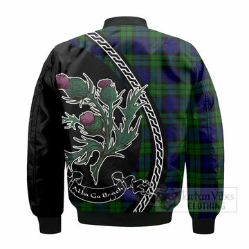 Bannatyne Family Crest Tartan Bomber Jacket Alba Thistle Inspired - Tartan Vibes Clothing