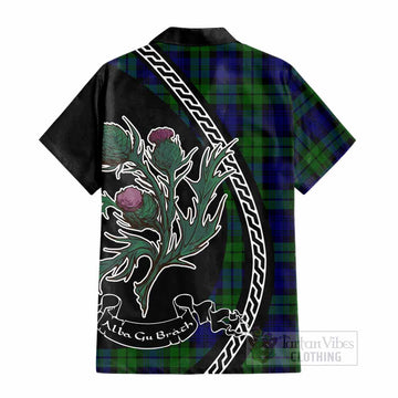 Bannatyne Family Crest Tartan Cotton Hawaiian Shirt Alba Thistle Inspired - Tartan Vibes Clothing